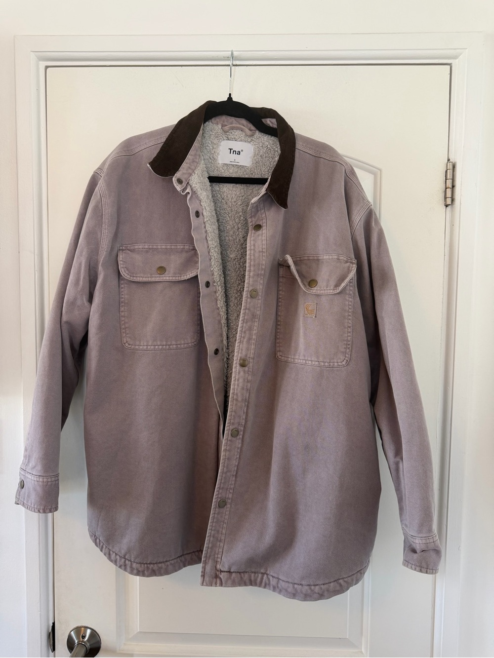 Aritzia TNA Mauve Sherpa-Lined Work Jacket